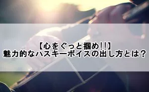 心をぐっと掴め 魅力的なハスキーボイスの出し方とは 歌い手部
